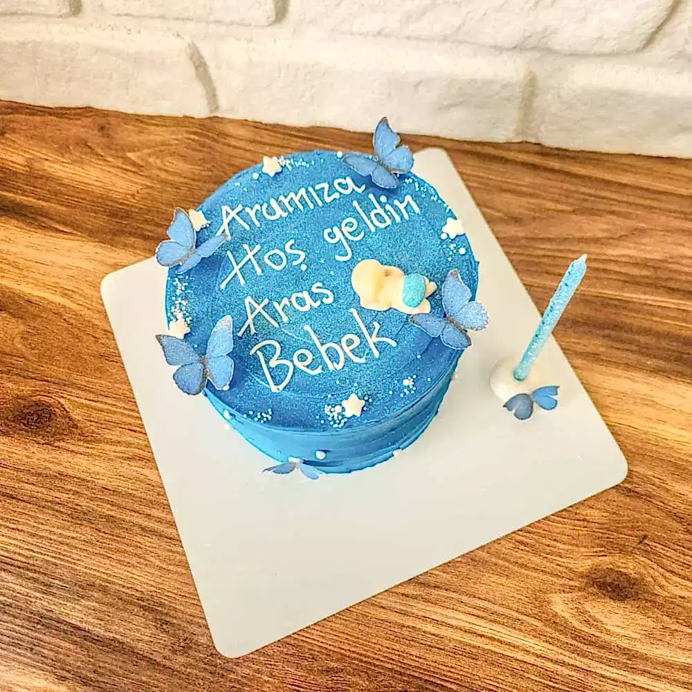 Hoş Geldin Bebek Yazılı Pasta