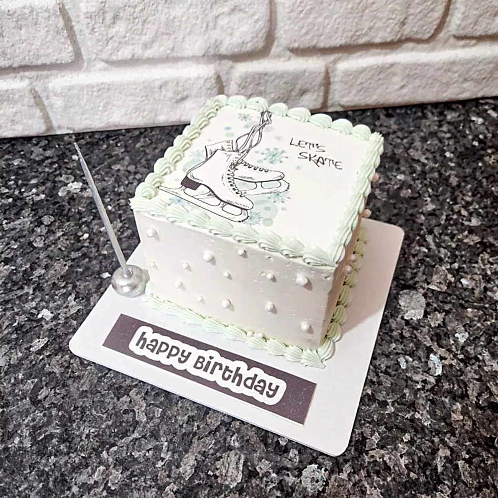 Buz Pateni Resimli Pasta