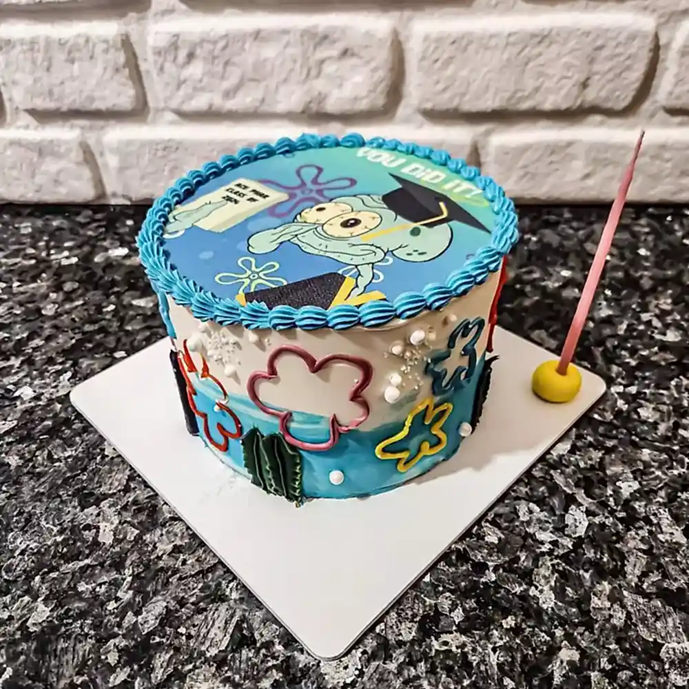 Özel Tasarım Mezuniyet Resimli Pasta